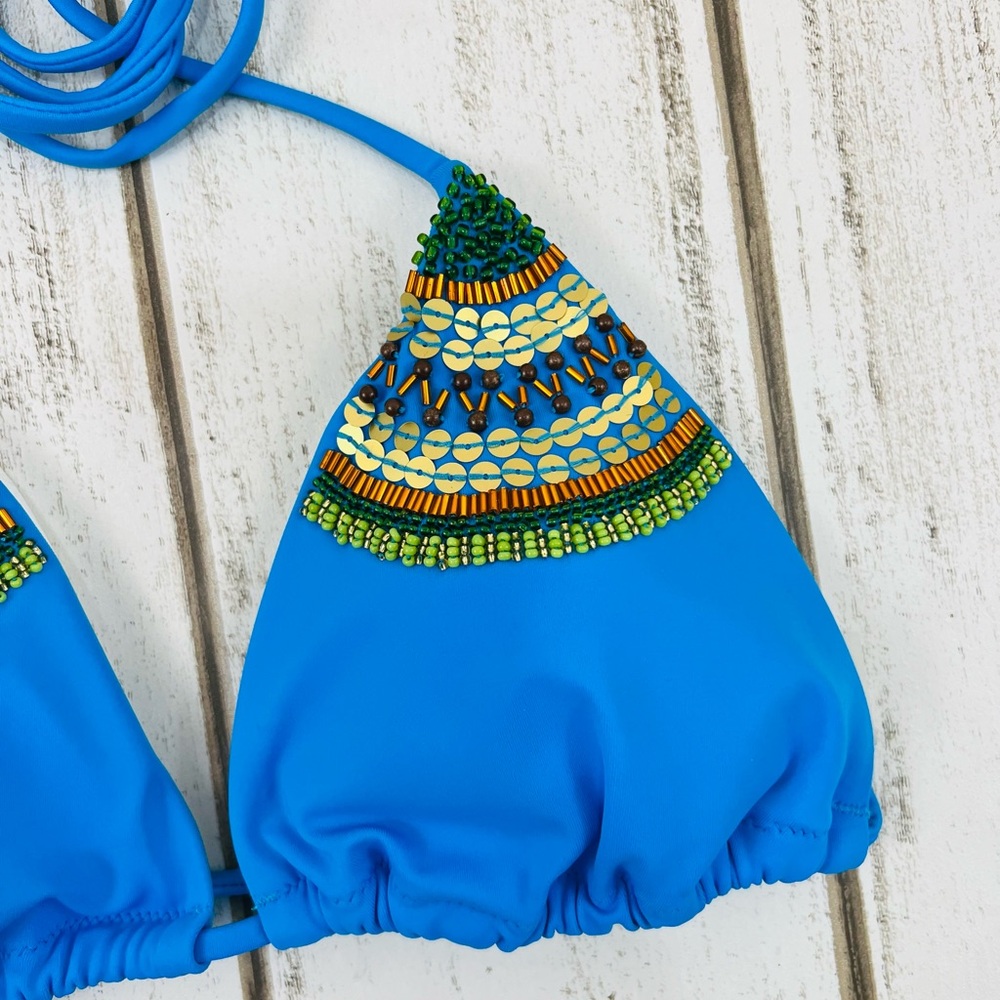 Victoria’s Secret Bead Embellished Triangle Bikini Swimsuit Top Medium - Picture 3 of 7